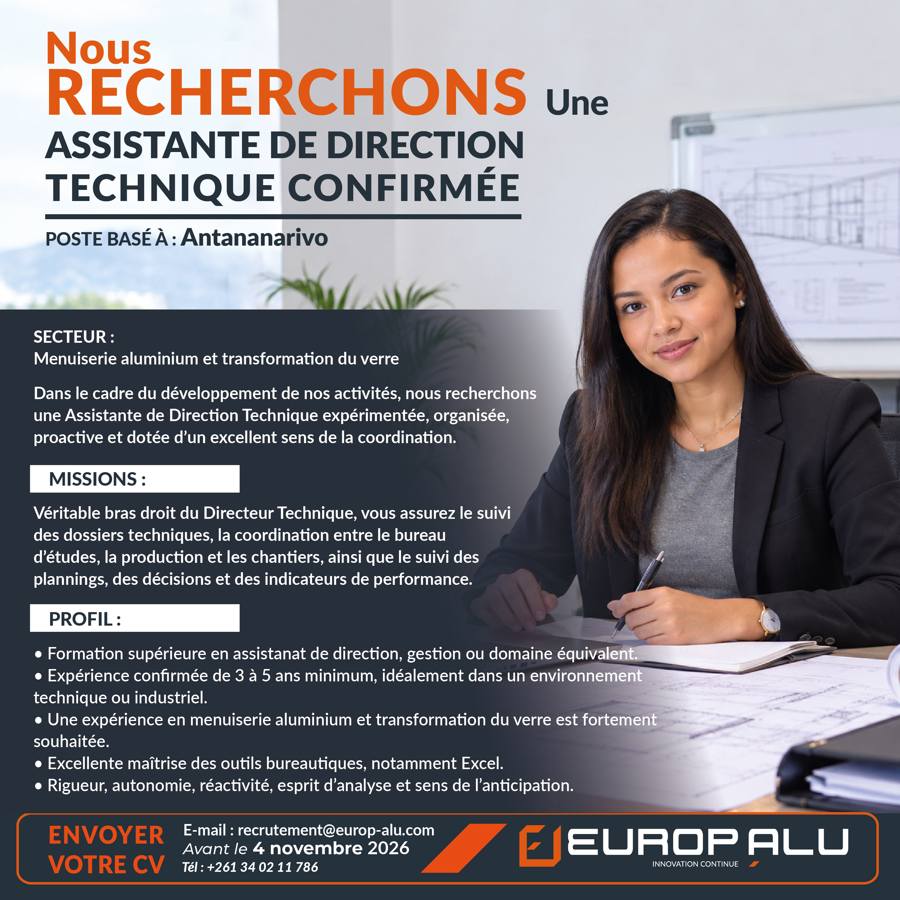 Assistante de Direction technique confirmée