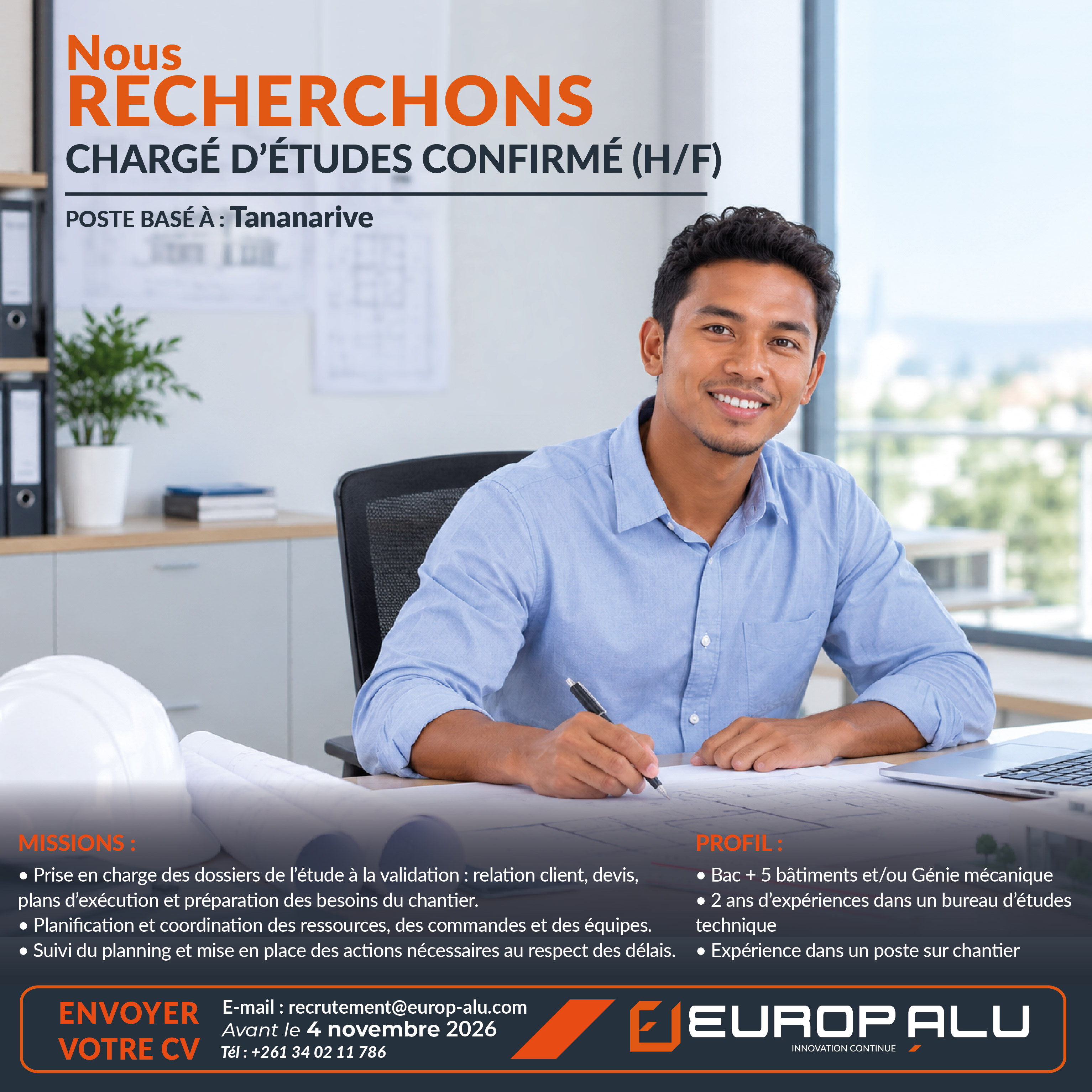 CHARGÉ D'ÉTUDES CONFIRMÉ (H/F)